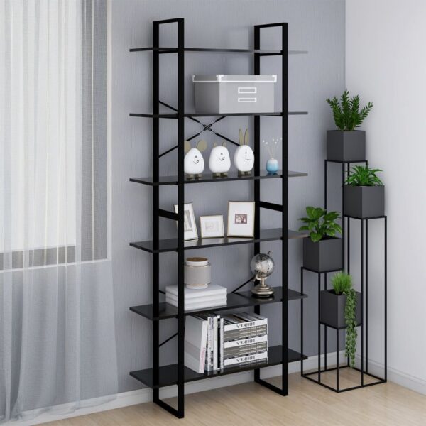 vidaXL High Cabinet Black 39.4"x11.8"x82.7" Engineered Wood
