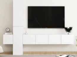 vidaXL 5 Piece TV Stand Set White Engineered Wood