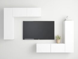 vidaXL 4 Piece TV Stand Set White Engineered Wood