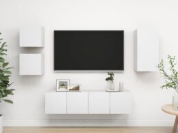 vidaXL 5 Piece TV Stand Set White Engineered Wood
