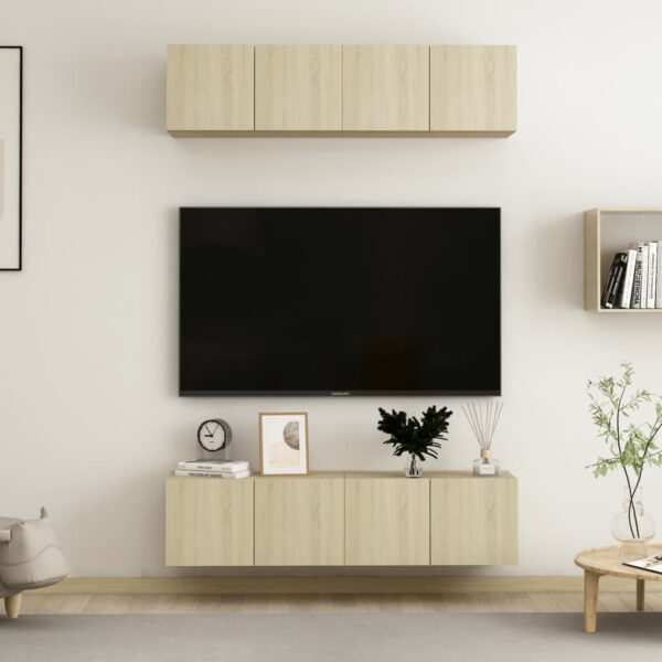 vidaXL TV Stands 4 Pcs Sonoma Oak 23.6"x11.8"x11.8" Engineered Wood