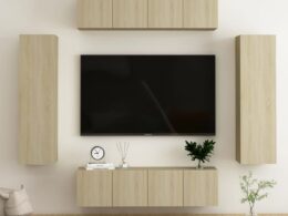 vidaXL 6 Piece TV Stand Set Sonoma Oak Engineered Wood