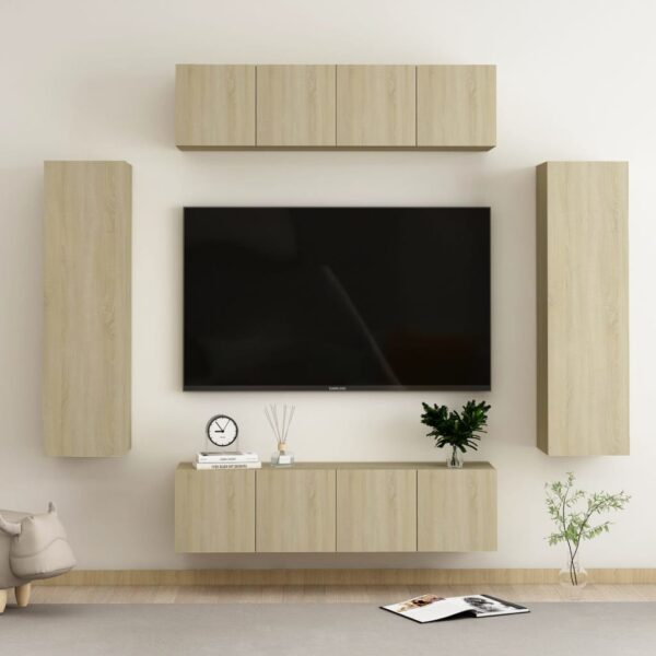 vidaXL 6 Piece TV Stand Set Sonoma Oak Engineered Wood
