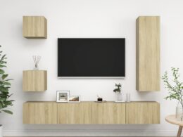 vidaXL 5 Piece TV Stand Set Sonoma Oak Engineered Wood
