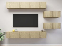 vidaXL 6 Piece TV Stand Set Sonoma Oak Engineered Wood