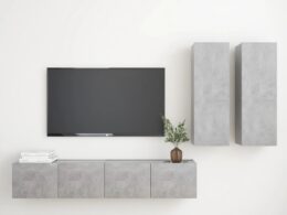 vidaXL 4 Piece TV Stand Set Concrete Gray Engineered Wood