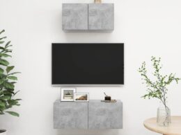vidaXL 2 Piece TV Stand Set Concrete Gray Engineered Wood