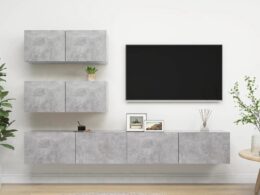 vidaXL 4 Piece TV Stand Set Concrete Gray Engineered Wood
