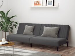 vidaXL 2-Seater Sofa Bed Dark Gray Velvet