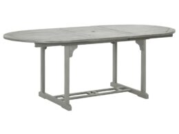 vidaXL Patio Table Gray 78.7"x39.4"x29.5" Solid Acacia Wood