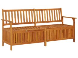 vidaXL Storage Bench 66.9" Solid Wood Acacia
