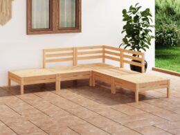 vidaXL 5 Piece Patio Lounge Set Solid Pinewood