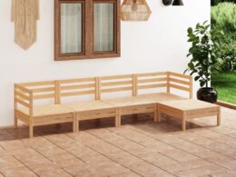 vidaXL 5 Piece Patio Lounge Set Solid Pinewood