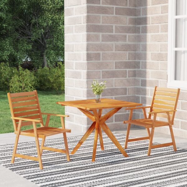 vidaXL 3 Piece Patio Dining Set Solid Wood Acacia
