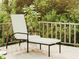 vidaXL Sun Lounger with Footrest PE Rattan Brown