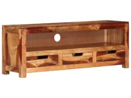 vidaXL TV Stand 43.3"x11.8"x15.7" Solid Wood Acacia