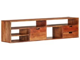 vidaXL TV Stand 55.1"x11.8"x13.8" Solid Wood Acacia