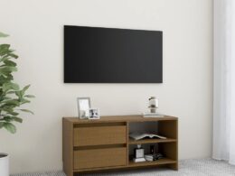 vidaXL TV Stand Honey Brown 31.5"x12.2"x15.4" Solid Pinewood