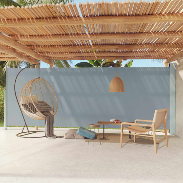 vidaXL Patio Retractable Side Awning 78.7"x236.2" Gray