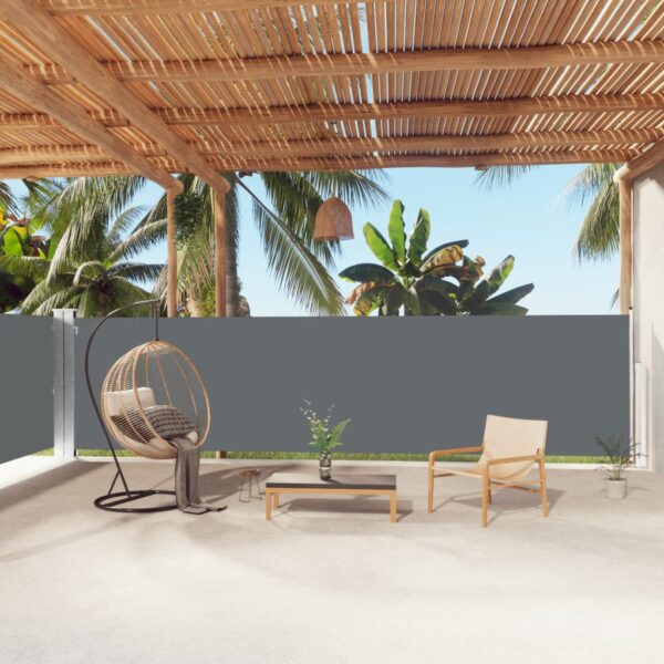 vidaXL Retractable Side Awning Anthracite 63"x393.7"
