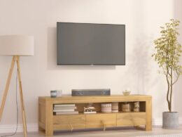 vidaXL TV Stand 43.3"x11.8"x13.8" Solid Wood Teak