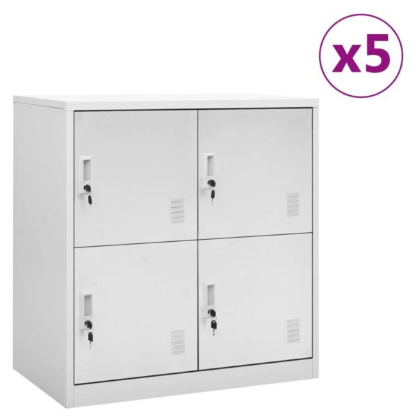 vidaXL Locker Cabinets 5 pcs Light Gray 35.4"x17.7"x36.4" Steel