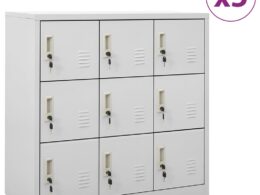 vidaXL Locker Cabinets 5 pcs Light Gray 35.4"x17.7"x36.4" Steel
