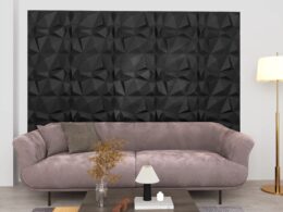 vidaXL 3D Wall Panels 12 pcs 19.7"x19.7" Diamond Black 32.3 ft²