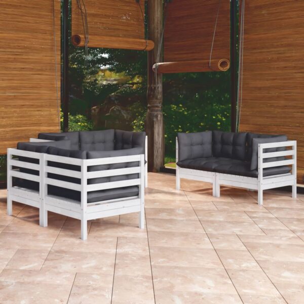 vidaXL 6 Piece Patio Lounge Set with Cushions Solid Pinewood