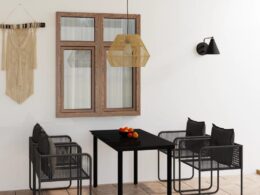 vidaXL 5 Piece Patio Dining Set Black