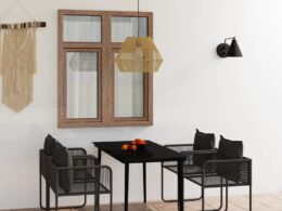 vidaXL 5 Piece Patio Dining Set Black