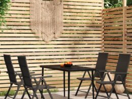 vidaXL 5 Piece Patio Dining Set Black