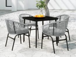 vidaXL 5 Piece Patio Dining Set Gray
