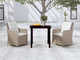 vidaXL 3 Piece Patio Dining Set Brown