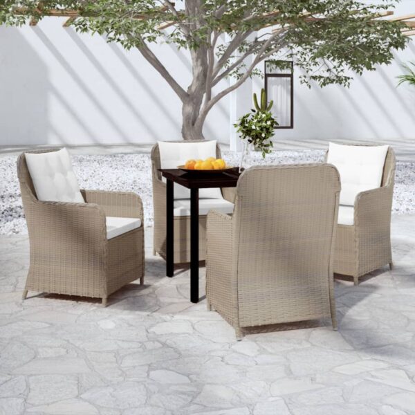 vidaXL 5 Piece Patio Dining Set Brown