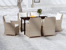 vidaXL 7 Piece Patio Dining Set Brown