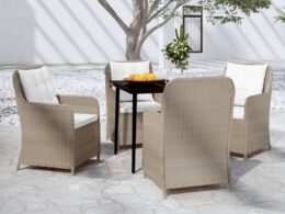 vidaXL 5 Piece Patio Dining Set Brown