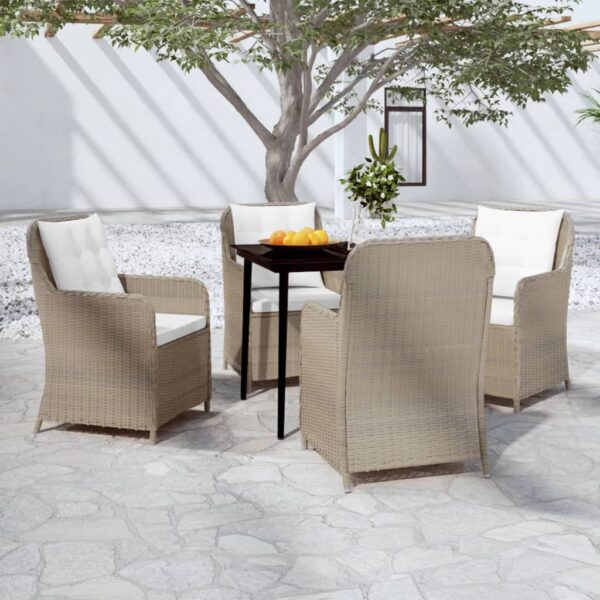vidaXL 5 Piece Patio Dining Set Brown