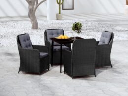 vidaXL 5 Piece Patio Dining Set Black
