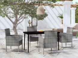 vidaXL 5 Piece Patio Dining Set Anthracite