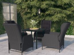 vidaXL 5 Piece Patio Dining Set Dark Gray
