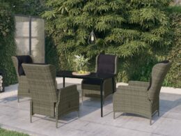 vidaXL 5 Piece Patio Dining Set Brown
