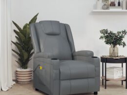vidaXL Massage Chair Anthracite Faux Leather