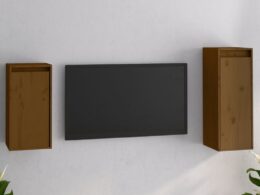 vidaXL TV Stands 2 Pcs Honey Brown Solid Wood Pine