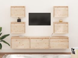 vidaXL TV Stands 7 Pcs Solid Wood Pine
