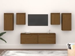 vidaXL TV Stands 6 Pcs Honey Brown Solid Wood Pine