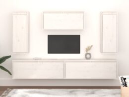 vidaXL TV Stands 5 pcs White Solid Wood Pine