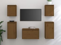vidaXL TV Stands 5 Pcs Honey Brown Solid Wood Pine