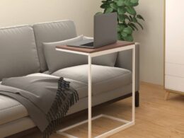 vidaXL Side Table White 21.7"x13.8"x26" Engineered Wood