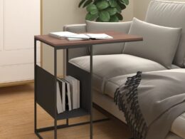 vidaXL Side Table Black 21.7"x14.2"x23.4" Engineered Wood
